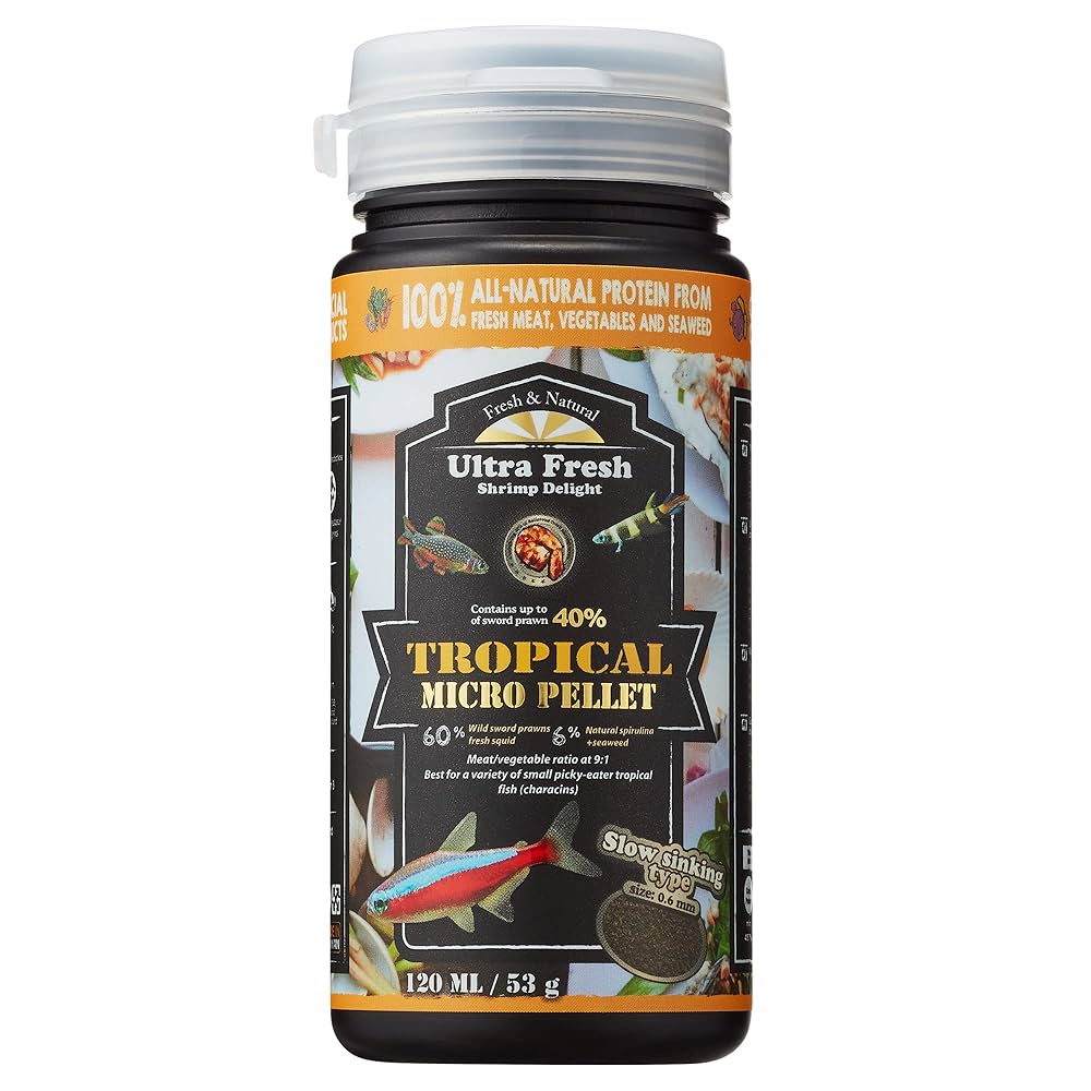 AZOO - Ultra Fresh Tropical Micro Pellet Slow Sinking Type for Tetras, Killifish, Rasbora