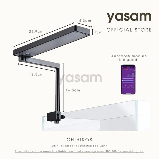 CHIHIROS - CII 系列桌面 LED 水族箱水族造景灯,内置蓝牙(C2 RGB/ C2 白色)