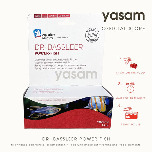 博士。 BASSLEER - 明斯特水族馆动力鱼维生素食物喷雾(维生素喷雾适用于所有鱼类的颗粒食物)