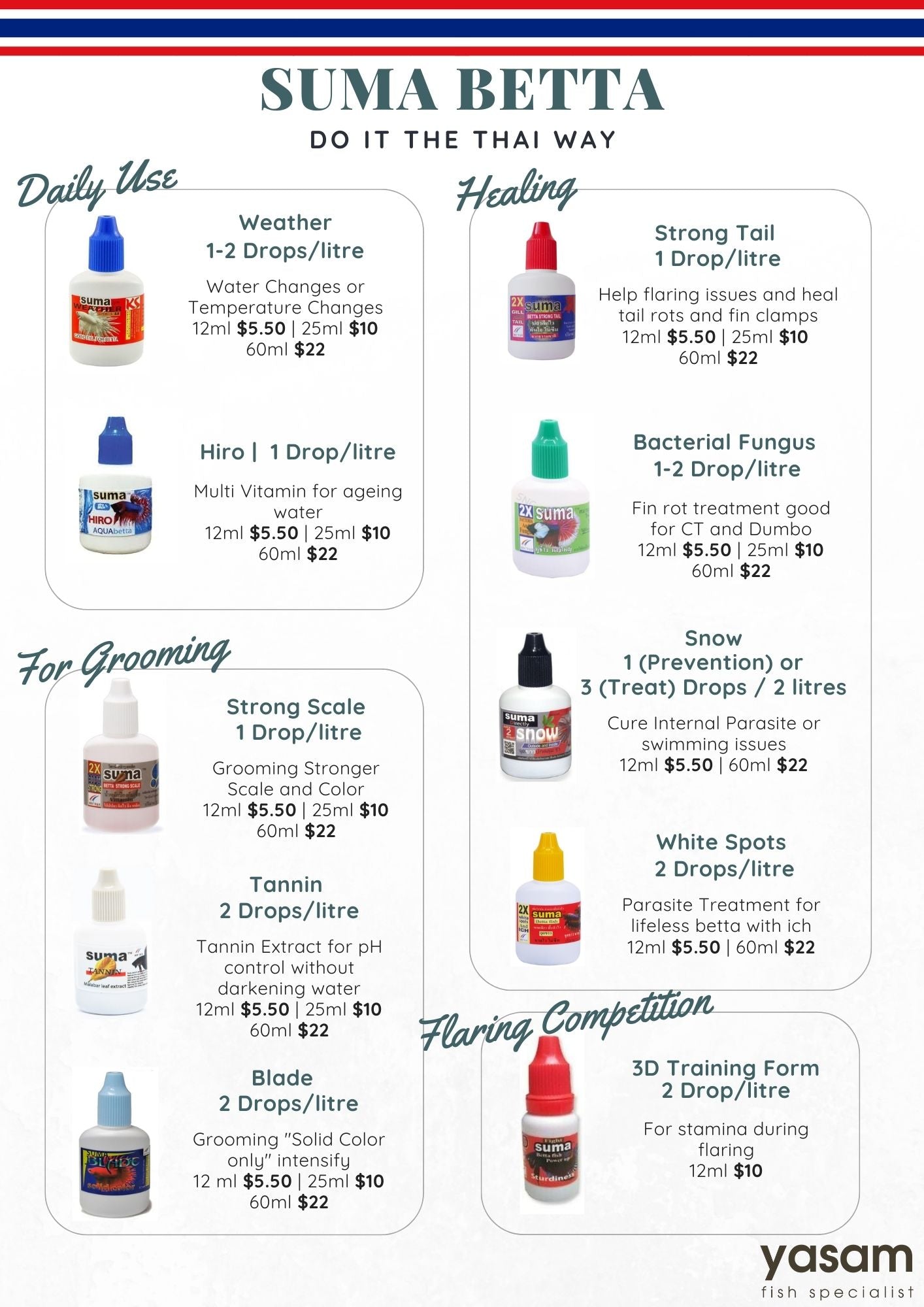 SUMA - Suma Betta 水调节剂和药物,适用于强尾巴、天气、Hiro、刀片、3D、强规模