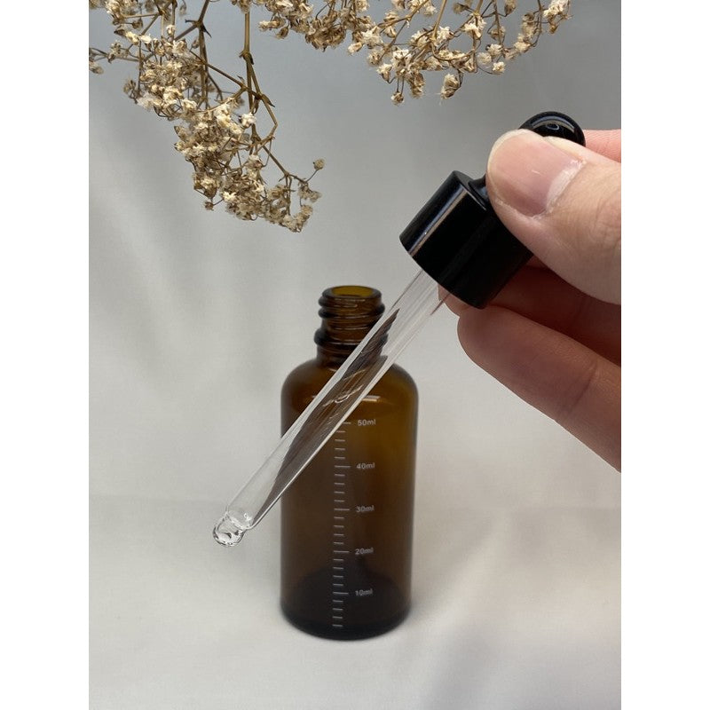 YASAM - 玻璃滴管瓶,带玻璃尖和软可挤压橡胶,带容量指示器