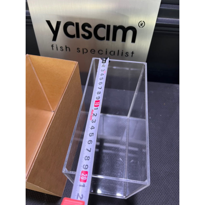 YASAM - 光学透明亚克力鱼缸适用于斗鱼 L20 W10 H20