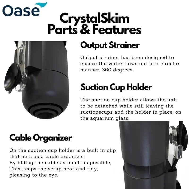 OASE - Crystalskim 350 600 Aquarium Water Skimmer for Crystal Clear Aquascape