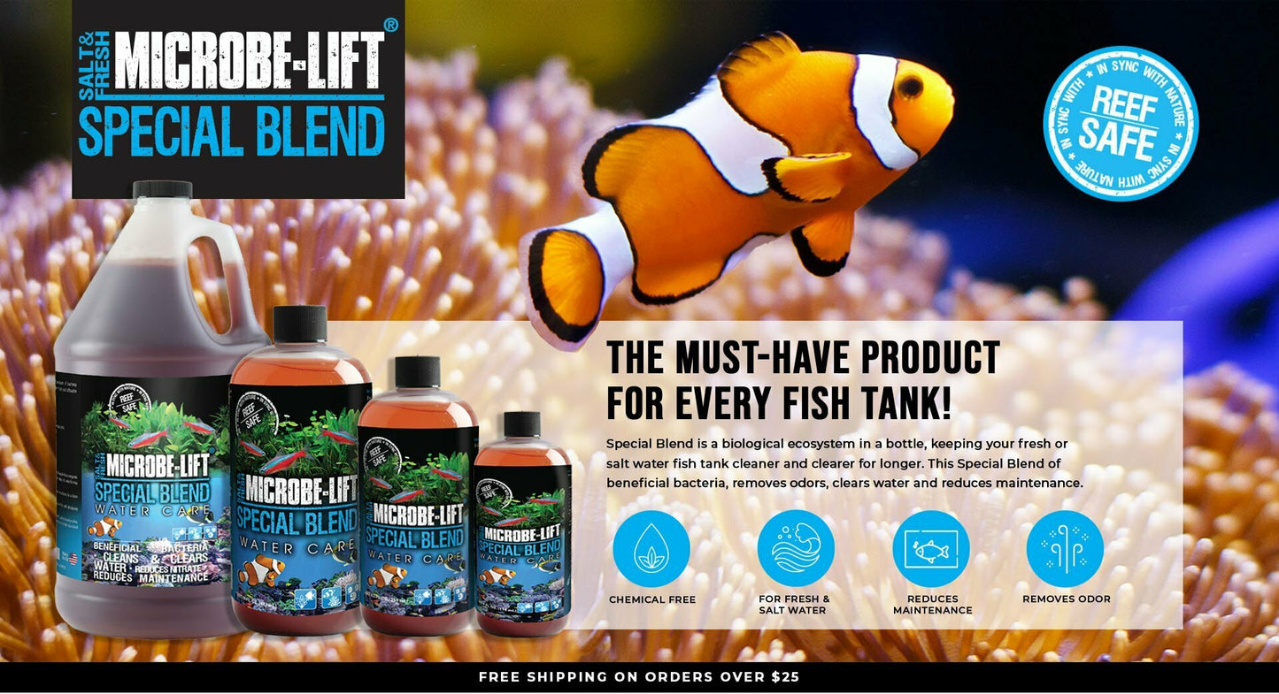 MICROBE LIFT - Campuran Khusus (Pemula dan Pemeliharaan Bakteri Garam dan Air Tawar)