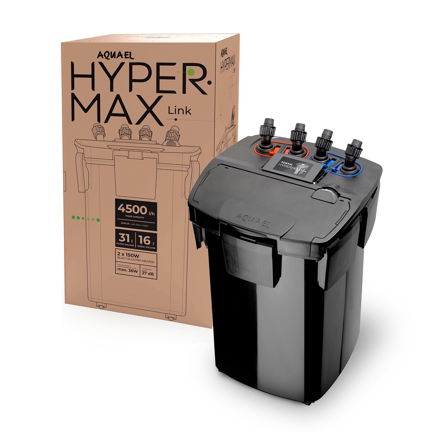 AQUAEL - Hypermax 4500 Ultimate Smart External Cannister Filter for 200 to 1500L Best Performing Filter