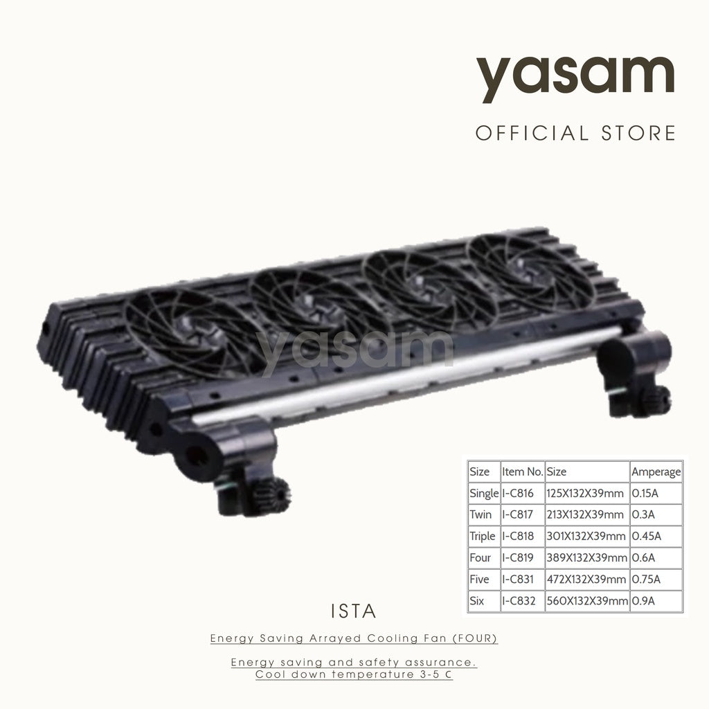 ISTA - (6 SIZES) Aquarium Cooling Fan Energy Saving Cooler