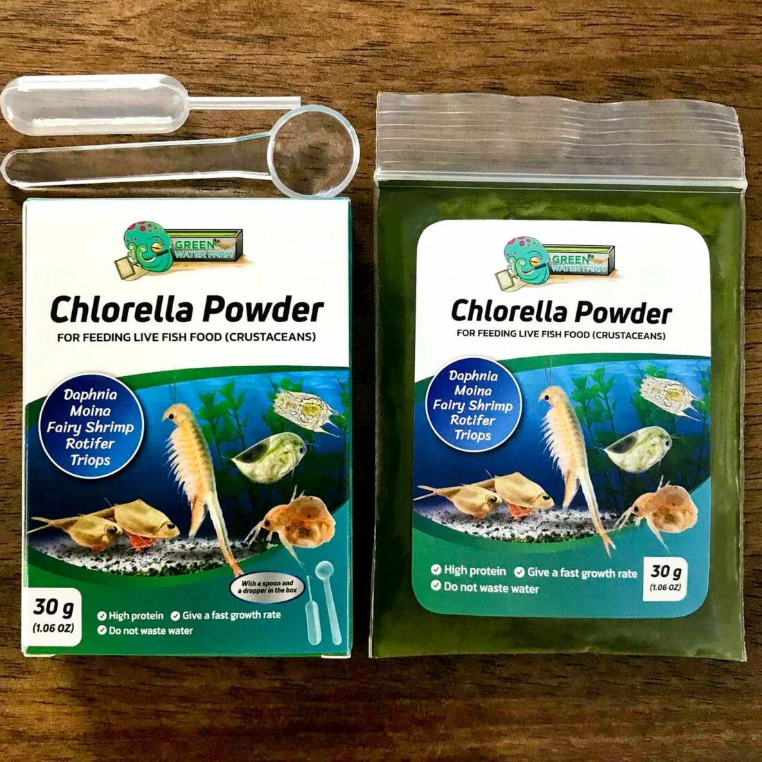 GREENWATERFARM - Chlorella Powder Green Water for feeding Boon Daphnia, Fairy Shrimps, Copepods