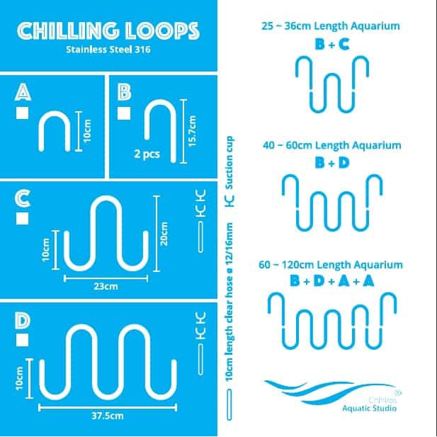 CHIHIROS - Chilling Loops Stainless Steel for Chiller (Ready Stock SG)