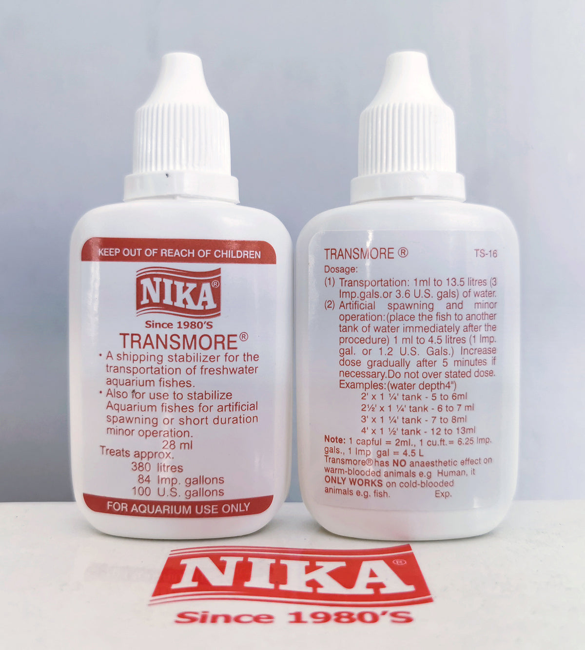 NIKA Transmore Fish Stabilizer for Fish Transportation of Minor Surgery (28ml)