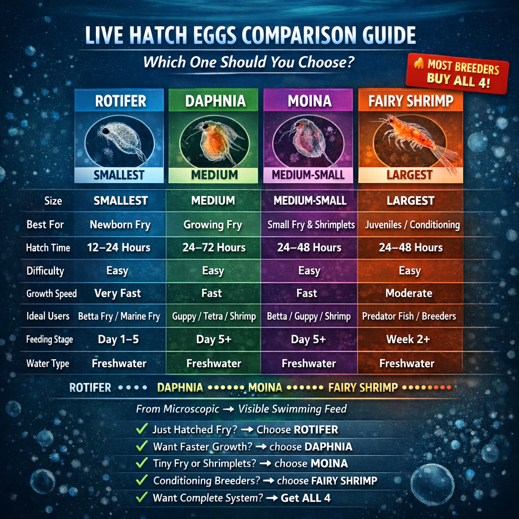 YASAM - Daphnia Rotifer Fairy Shrimp Moina Hatchable Live Feeder Food for Fries by Green Water Farm