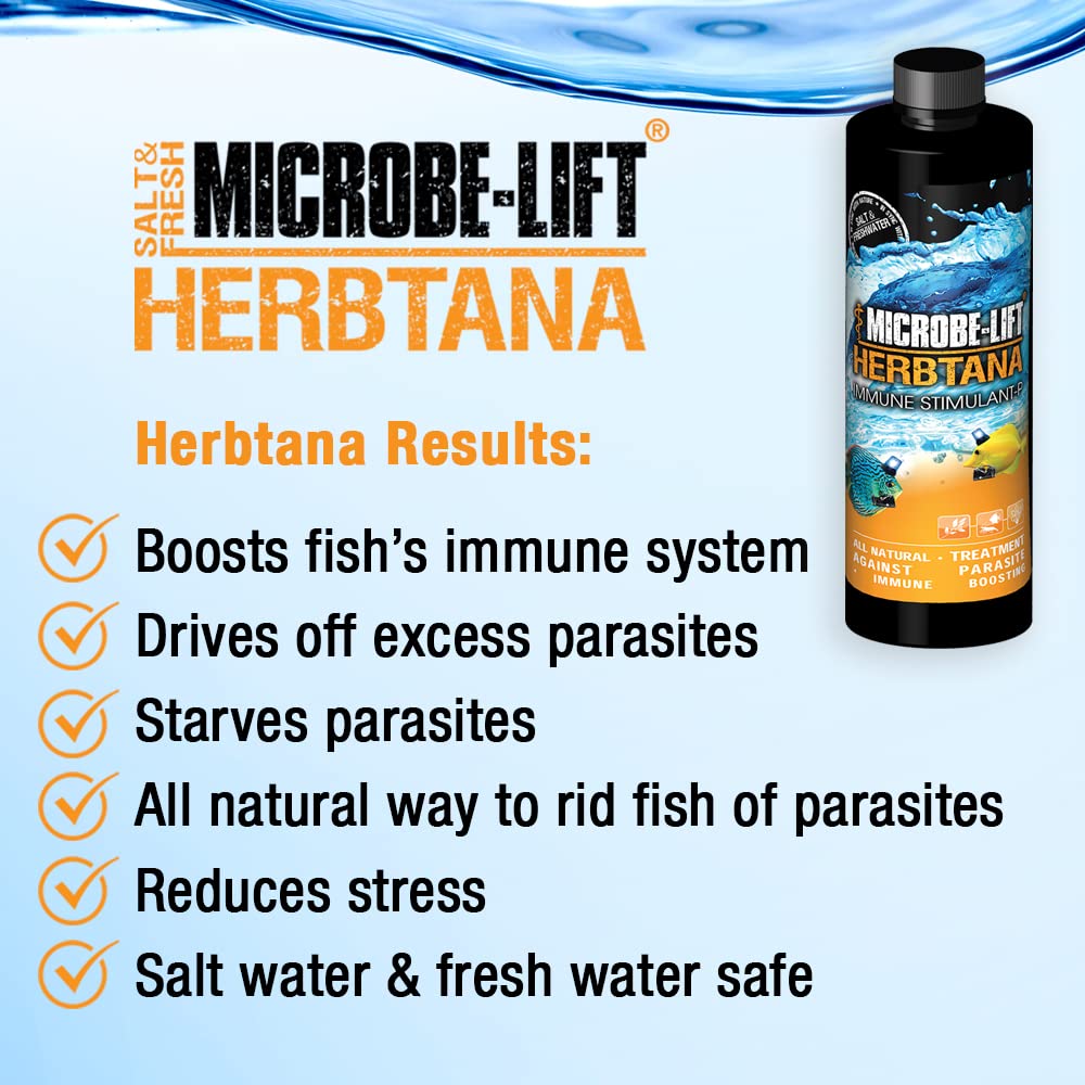 MICROBE-LIFT Herbtana Natural Expellant for Parasite, Ich, Flukes, Fresh and Salt Water 473ML(16oz)