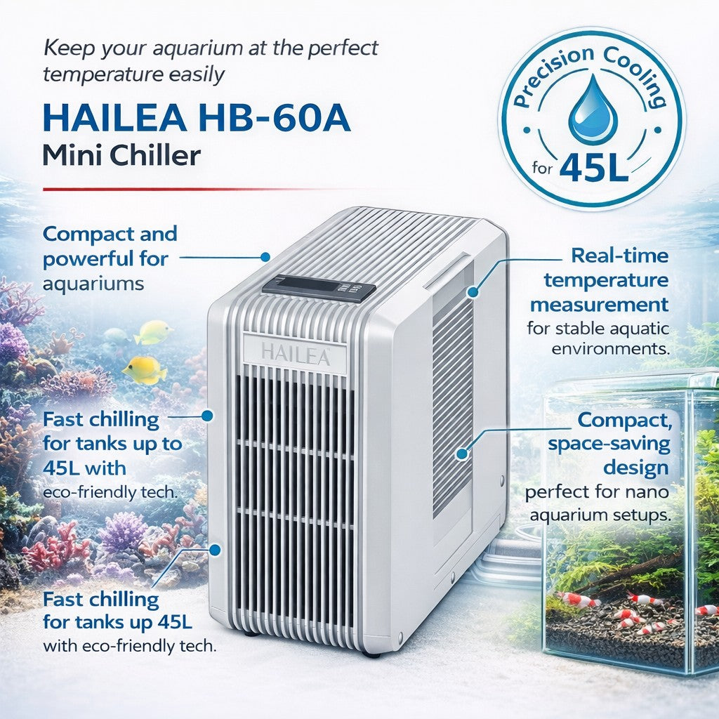 HAILEA - HB-60A Mini Chiller for Small Aquariums and Aquascape