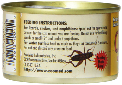 ZOO MED - Can O’ Crickets All-Natural Farm-Raised Crickets for Reptiles, Amphibians & Fish 35g