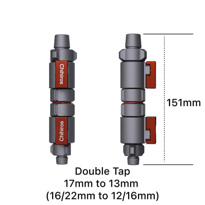 CHIHIROS - Double Tap Quick Connector Convertor Reducer Easy Release 16/22mm to 12/16mm