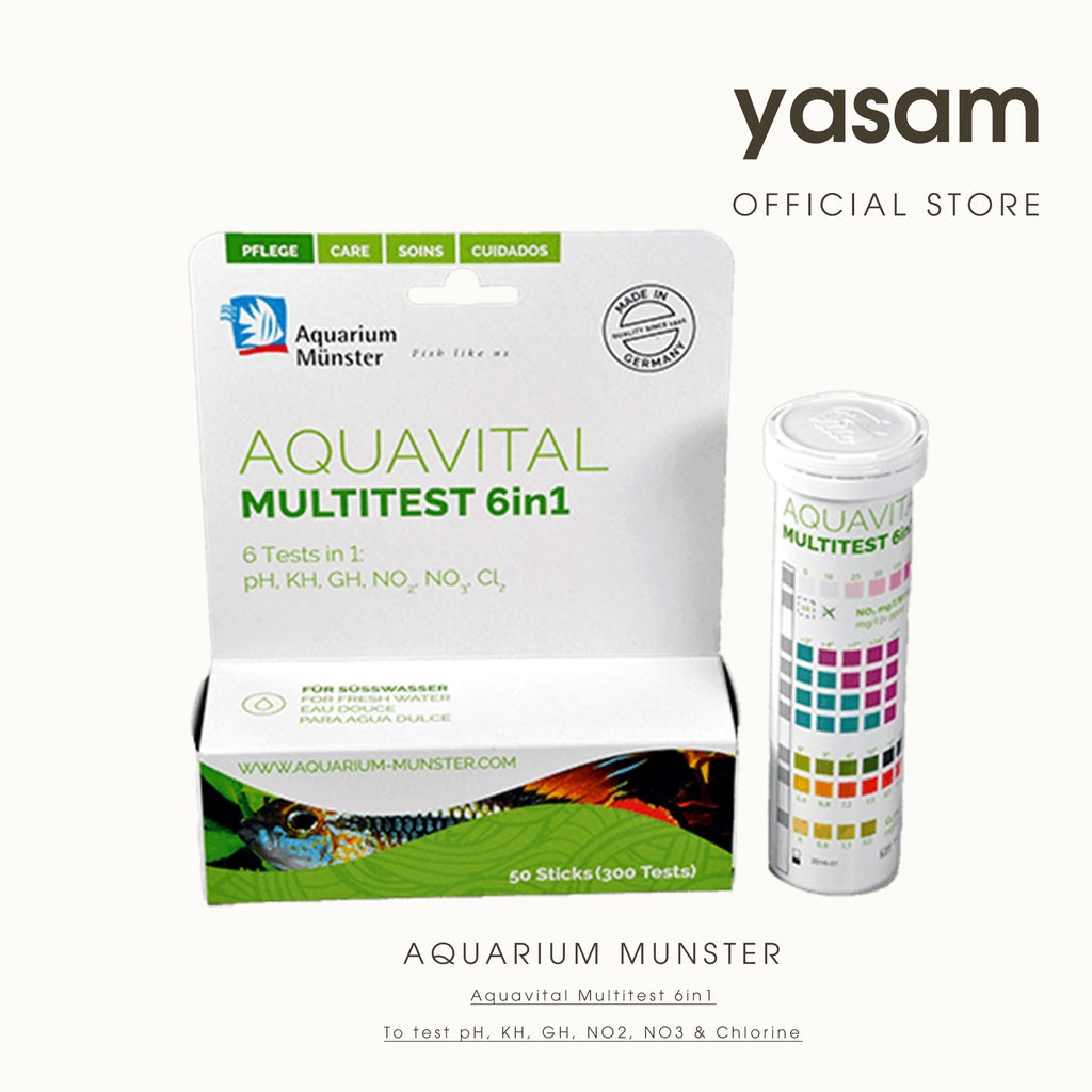 AQUARIUM MUNSTER - Aquavital Multitest 6in1 (pH, KH, GH, NO3, CL2)