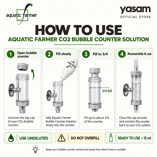 AQUATIC FARMER - Bubble Counter Solution 15ml Refill for all types of Bubble counter solution in manifold of CO2