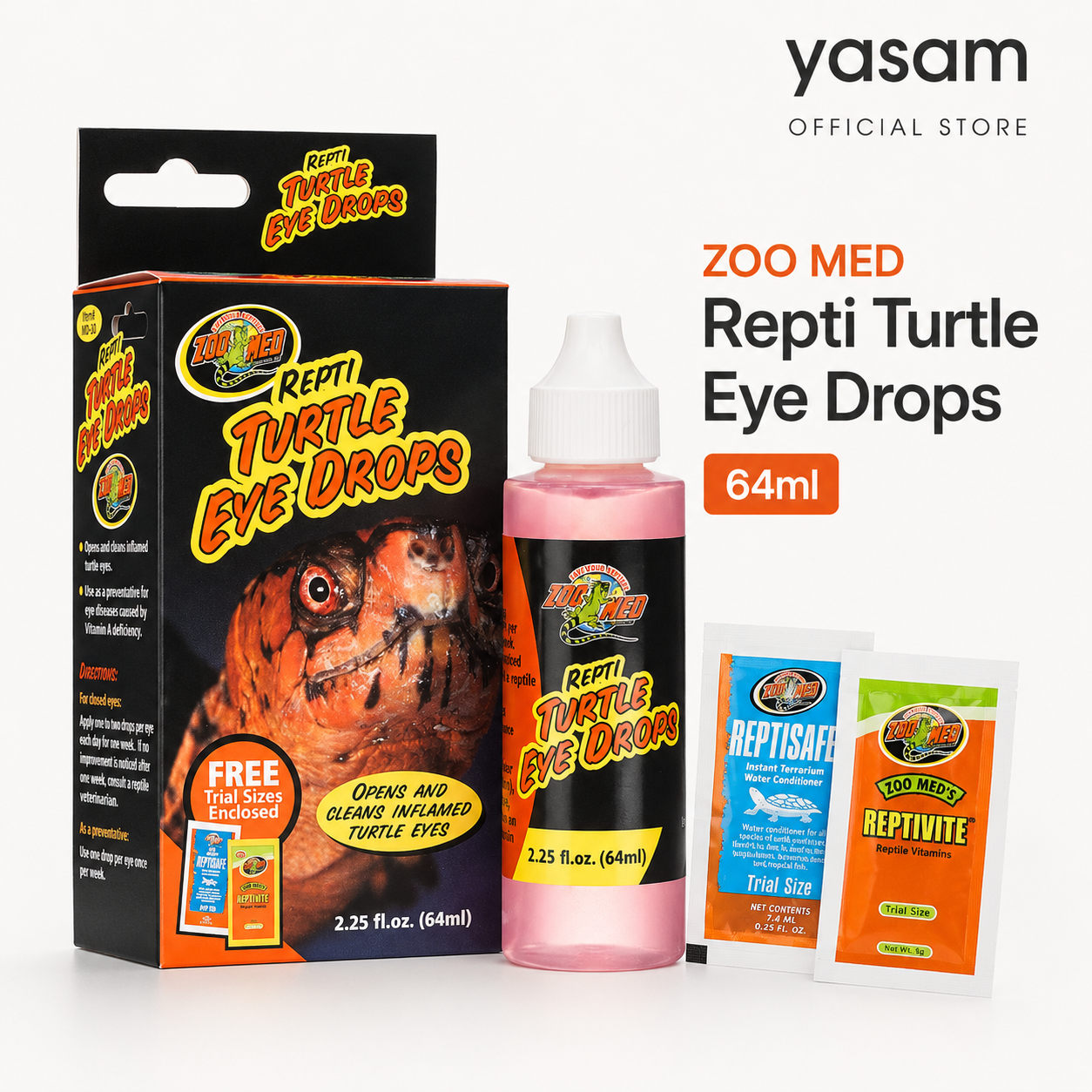ZOO MED - Repti Turtle Eye Drops (Opens and Cleans Inflamed Turtle Eyes) 64ml
