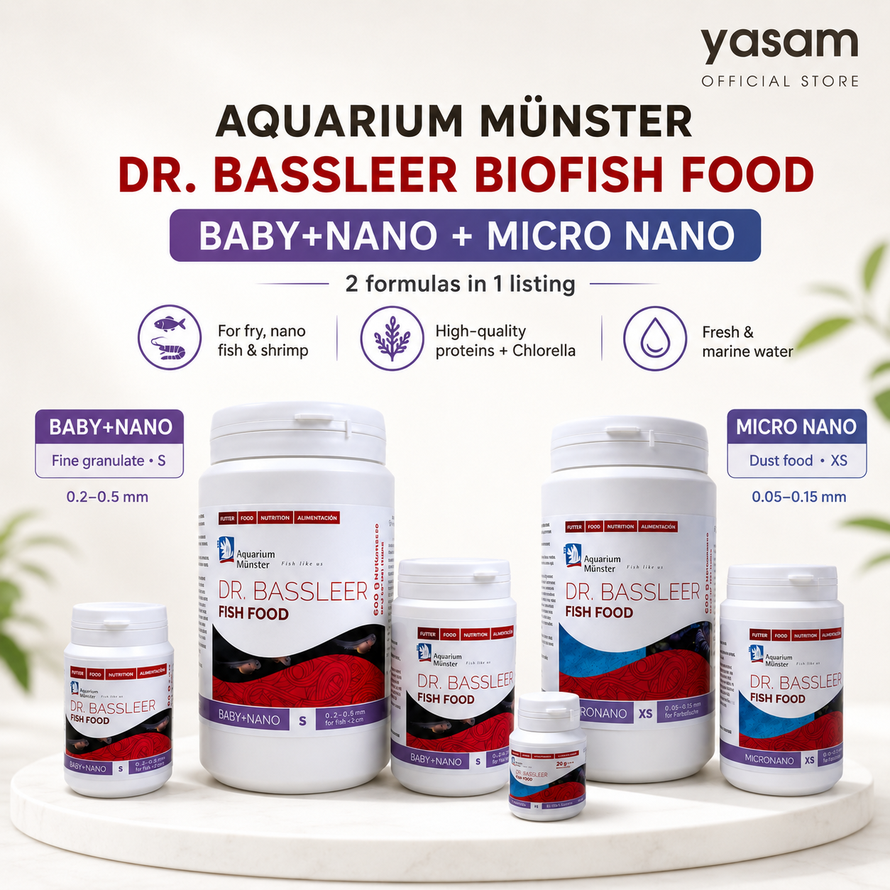 Aquarium Münster Dr. Bassleer - BIOFISH FOOD BABY+NANO Micro Nano for Nano Fish and Shrimp 60g, 150g