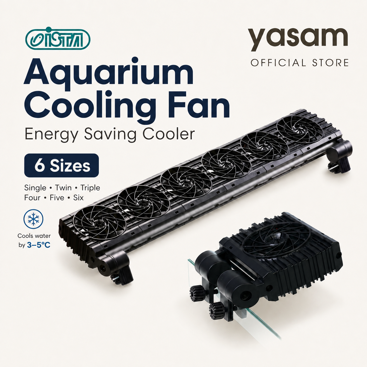 ISTA - (6 SIZES) Aquarium Cooling Fan Energy Saving Cooler