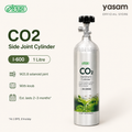 ISTA- Shiny Smooth CO2 filled Cylinder 1L, 2L, 3L with knob and side facing for solenoid joint