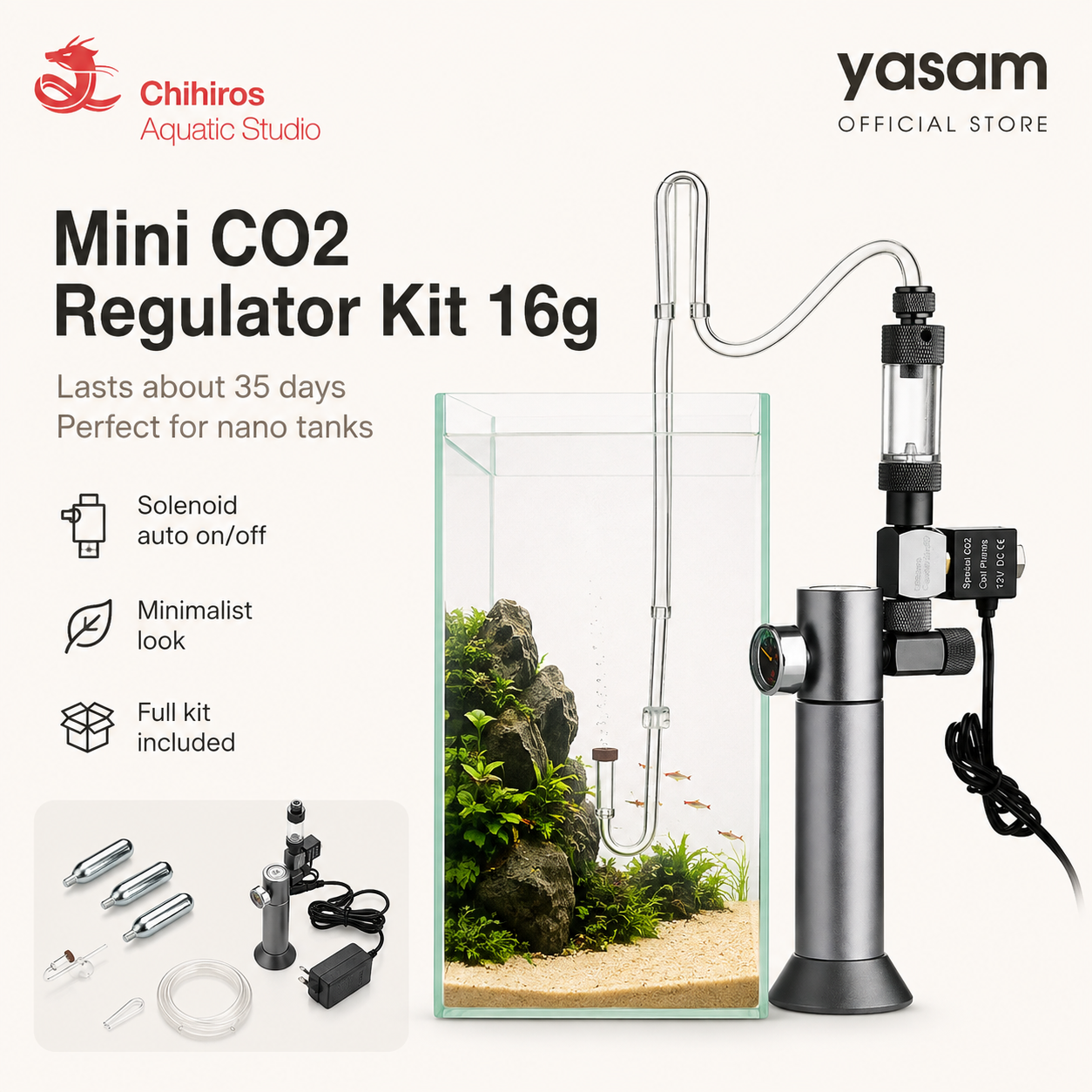 CHIHIROS - Mini CO2 Regulator Kit perfect for Nano tanks