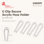 CHIHIROS - U Clip Secure Acrylic Hose Holder for CO2 or O2 (M Size for Standard Air tubbing 9mm)