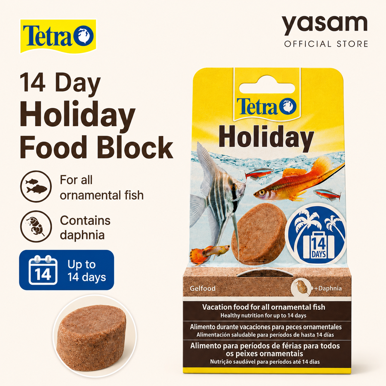 TETRA - 14 Day Holiday Food Block for all ornamental fish contains daphnia