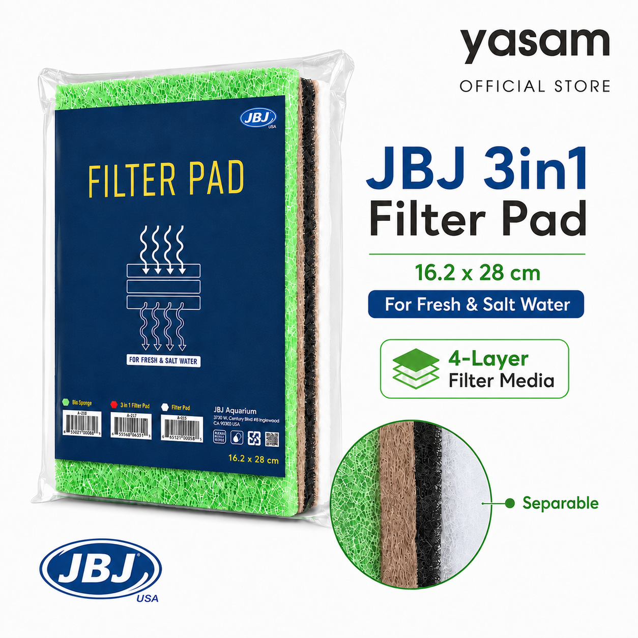 JBJ - 3in1 Filter Pad 16.2 x 28cm