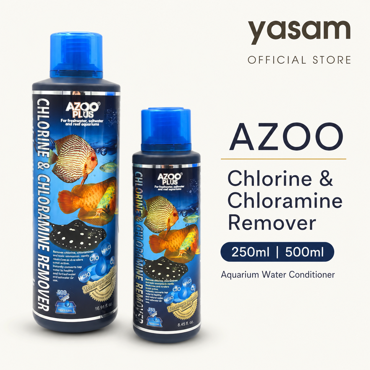 AZOO - Chlorine & Chloramine Remover for Aquarium Anti Chlorine Water Conditioner Instant 250ml