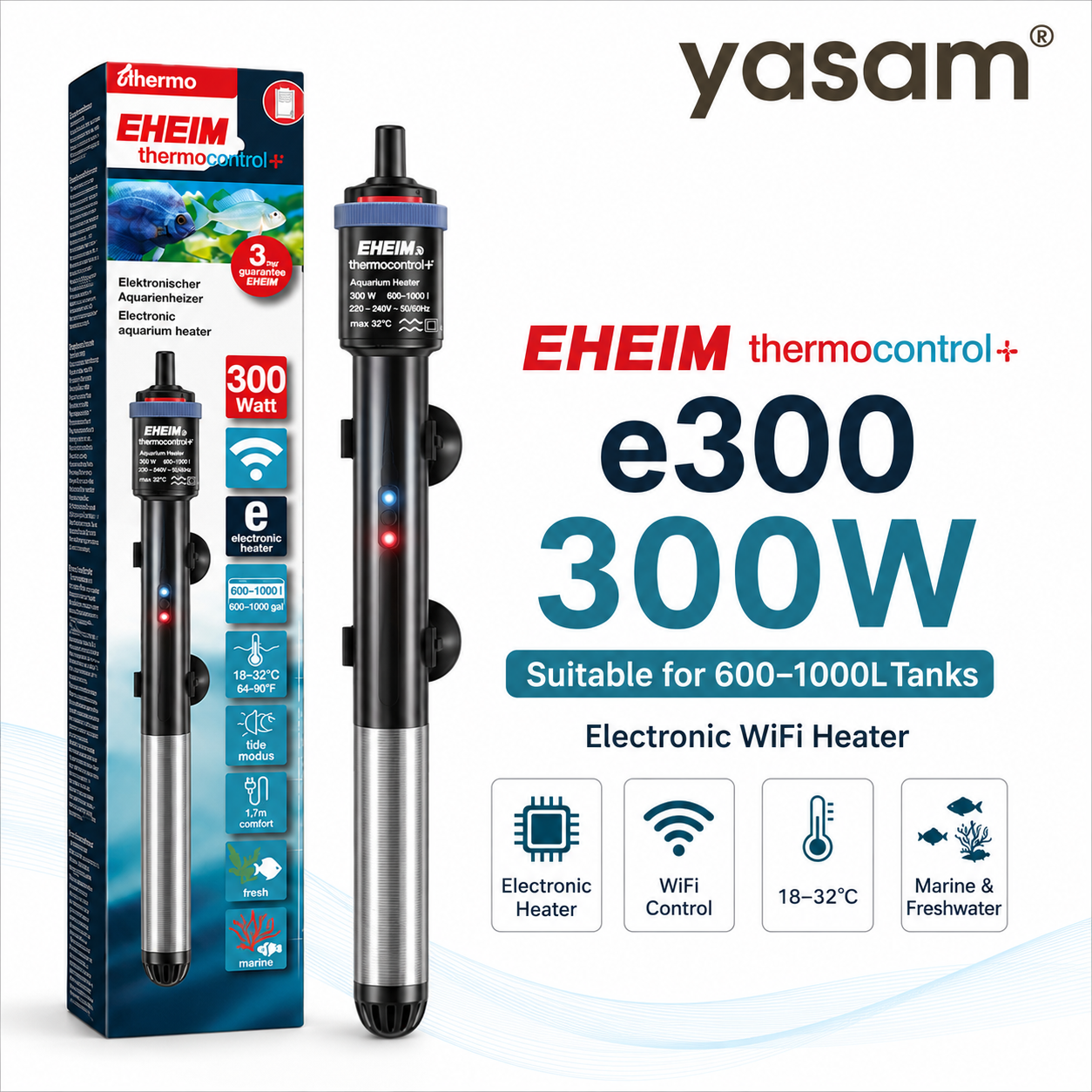 EHEIM - Aquarium Heater Smart thermocontrol +e 150, +e300, Normal Heater Option Available
