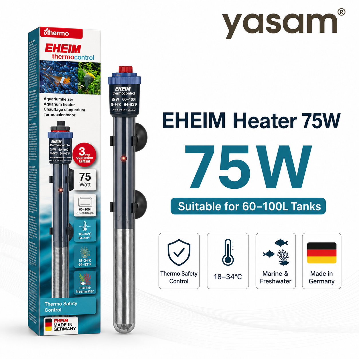 EHEIM - Aquarium Heater Smart thermocontrol +e 150, +e300, Normal Heater Option Available