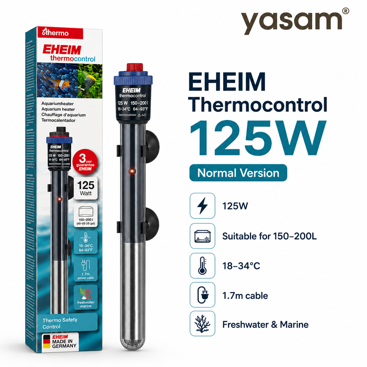 EHEIM - Aquarium Heater Smart thermocontrol +e 150, +e300, Normal Heater Option Available