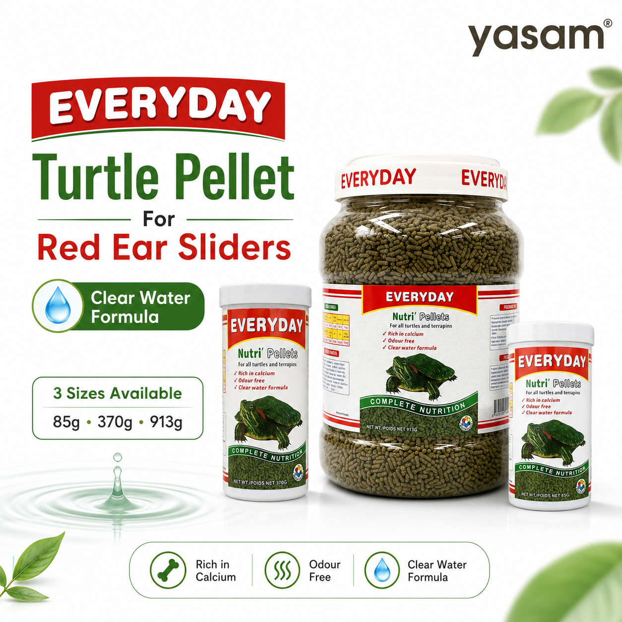 EVERYDAY - Turtle Pellet for Red Ear Sliders Clear Water Formula 85g 370g