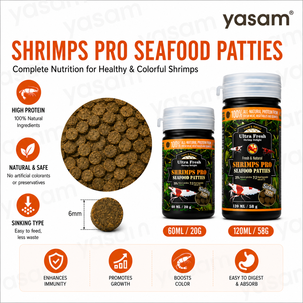 AZOO - Ultra Fresh Shrimp Pro Seafood Patties Shrimp Food Crystal Caridina Neocaridina Feed