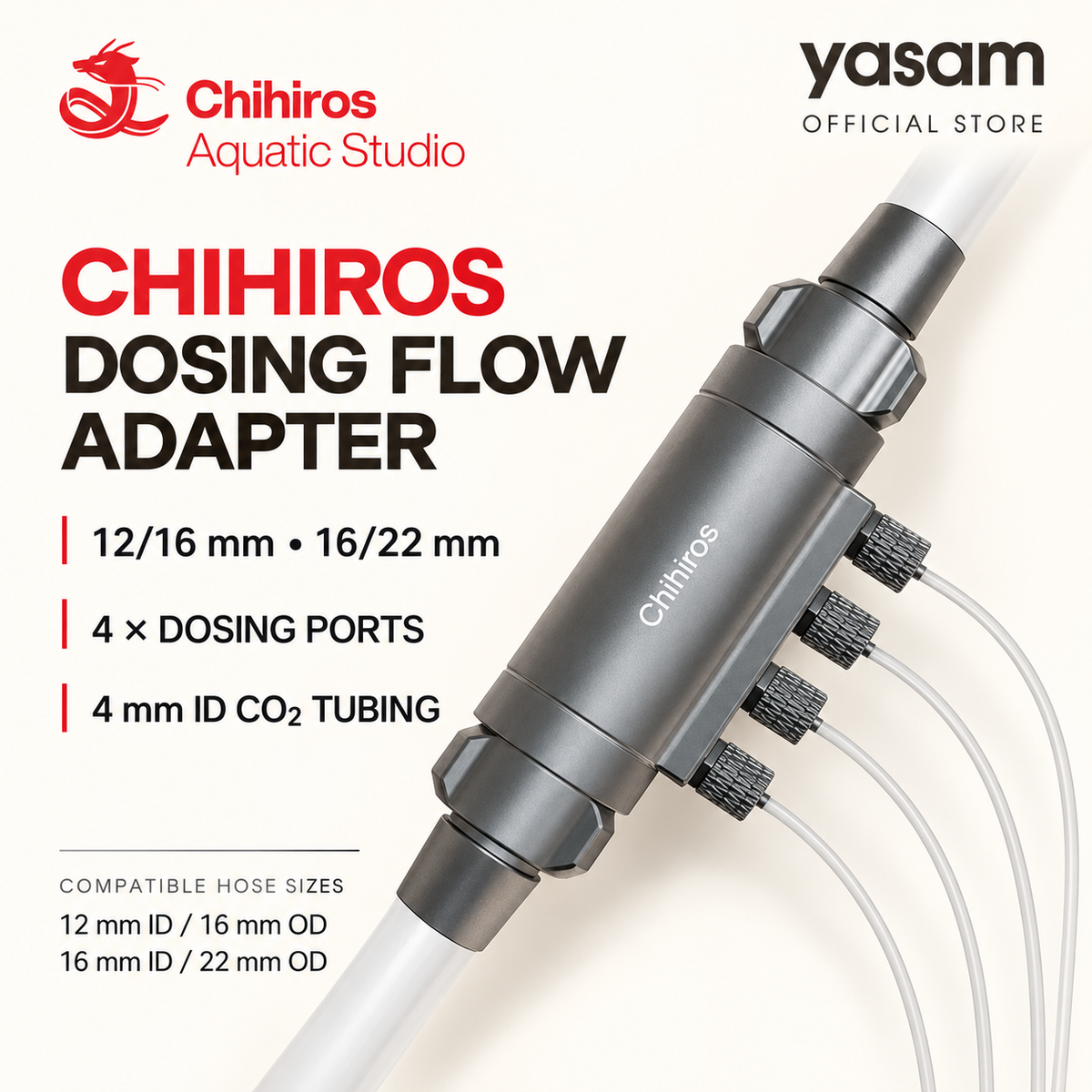 CHIHIROS - Dosing Flow Adapter 12/16mm 16/22mm