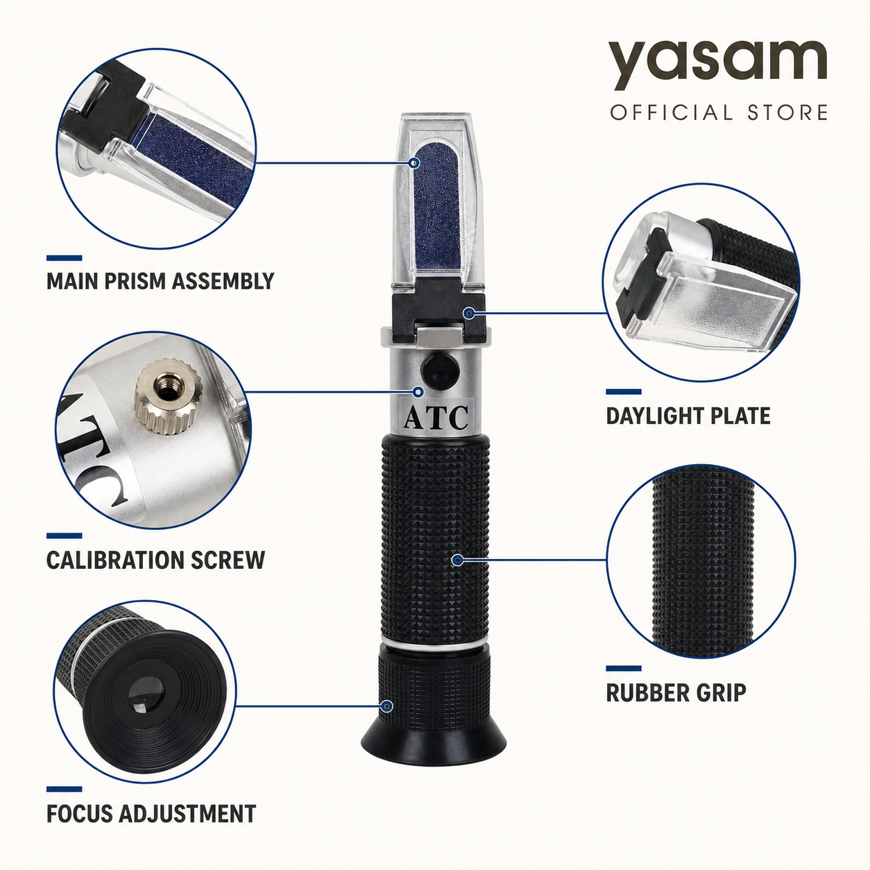 YASAM - Portable Handheld Salinity Refractometer 0-100 Aquarium Salt Water Measurement