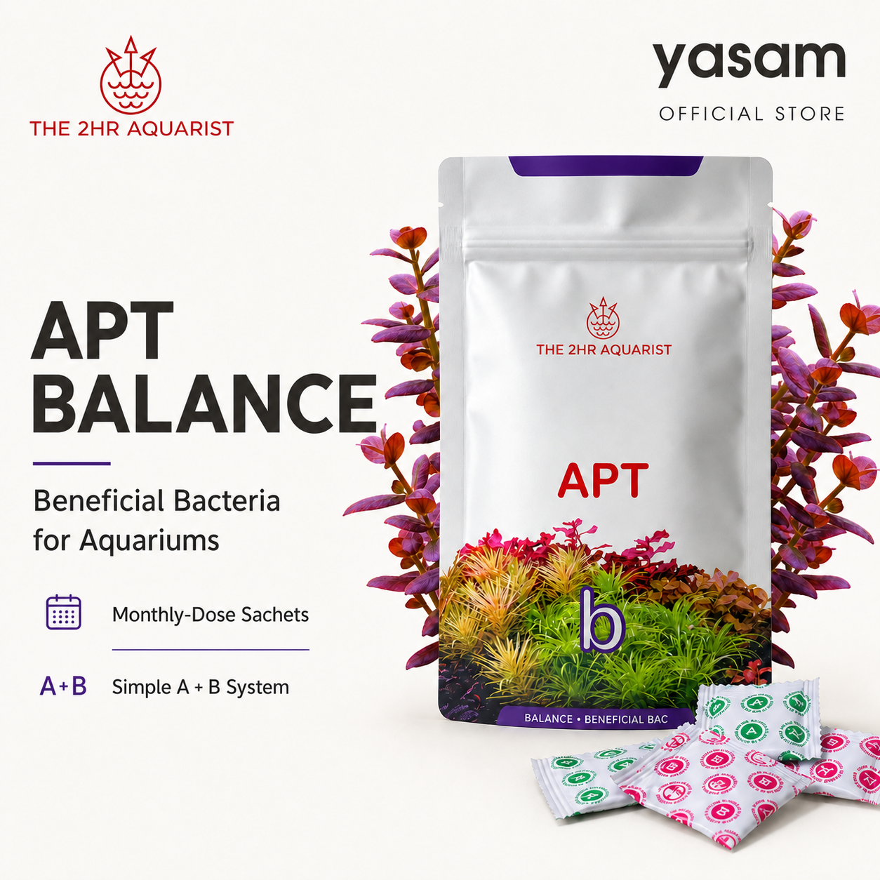 APT - Balance Beneficial Bacteria for Aquarium in Sachets of Monthly Dose
