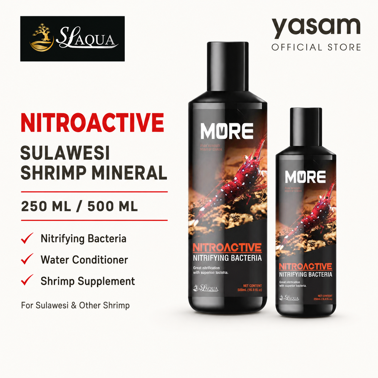 SL AQUA - NitroActive Sulawesi Shrimp Mineral 250ml / 500ml Water Conditioner Shrimp Supplement