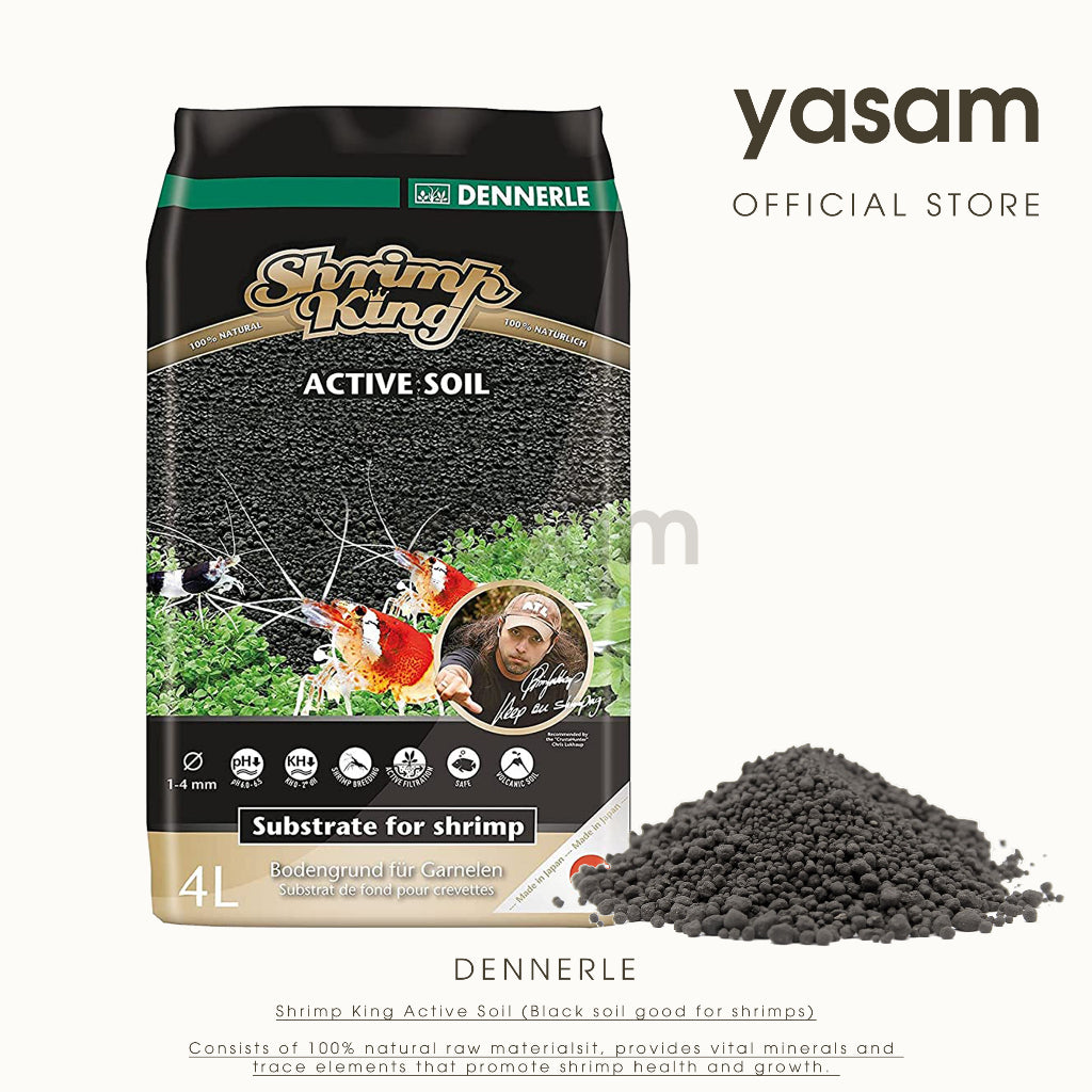 DENNERLE Shrimp King Active Soil (Tanah hitam baik untuk udang) 4L