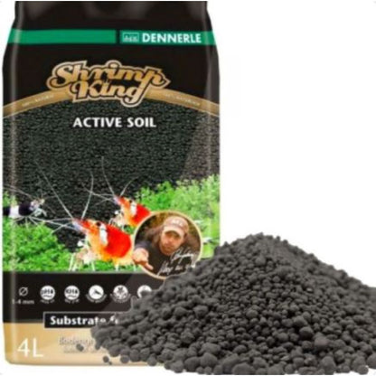 DENNERLE Shrimp King Active Soil (Tanah hitam baik untuk udang) 4L