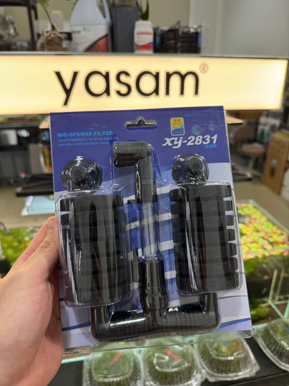 YASAM - Xinyou XY-2831 Bio Sponge Filter and Media best for Pleco, Shrimp Tanks CRS