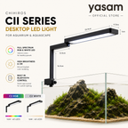 CHIHIROS - Lampu LED Desktop Seri CII untuk Akuarium Aquascape dengan Bluetooth Bawaan (C2 RGB/ C2 Putih)