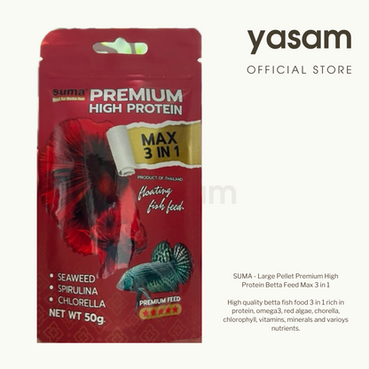 SUMA  - Large Pellet Premium High Protein Betta Feed Max 3 in 1