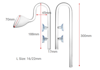 CHIHIROS - Lily Glass Pipe Inflow Outflow Aquarium Filter Pipe Clear Glass