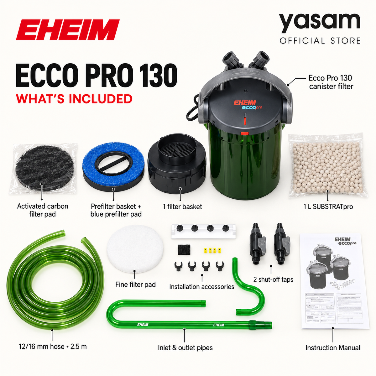 EHEIM Eco Pro External Filter 130/200/300, Low Energy Consumption, Reliable Performance Cannister