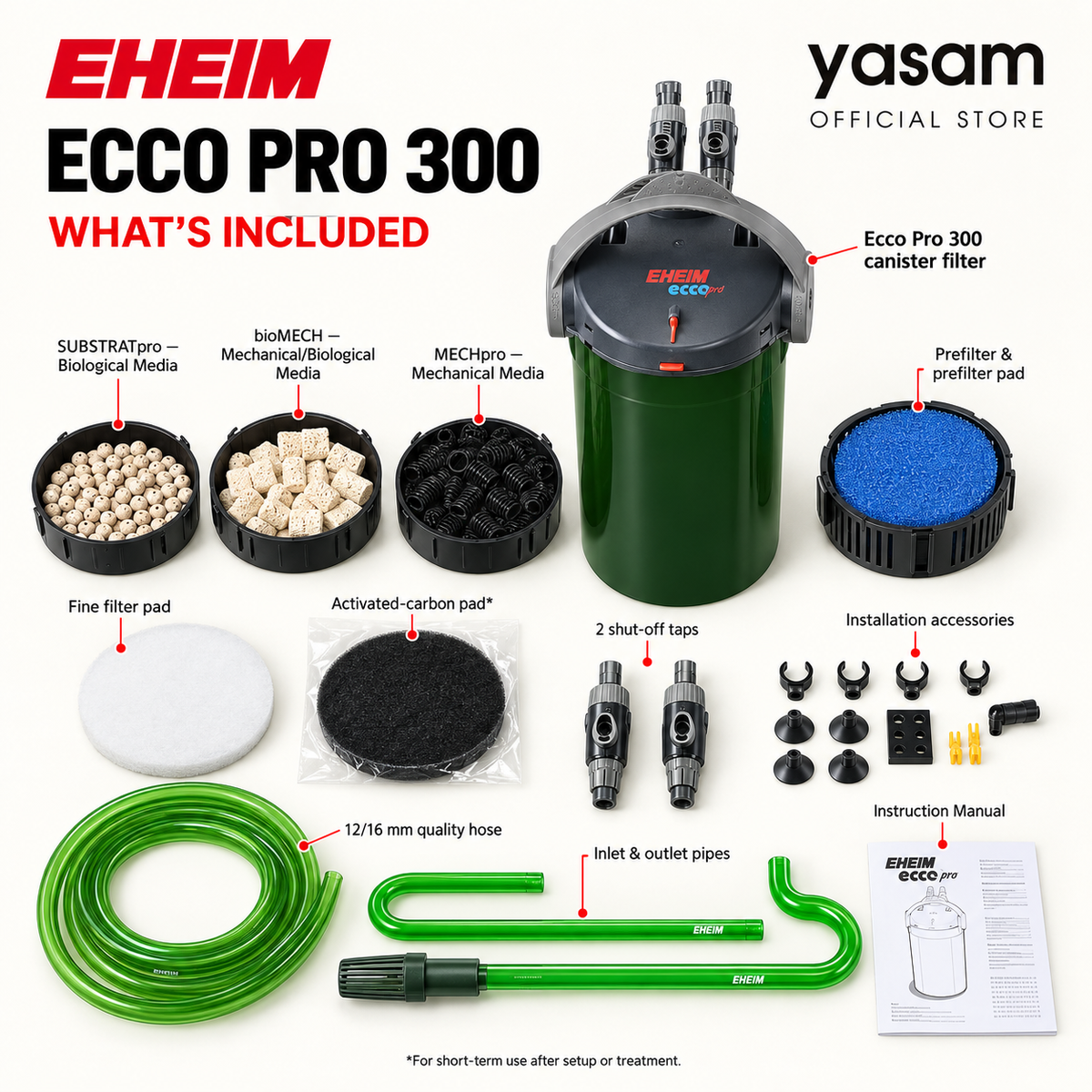 EHEIM Eco Pro External Filter 130/200/300, Low Energy Consumption, Reliable Performance Cannister