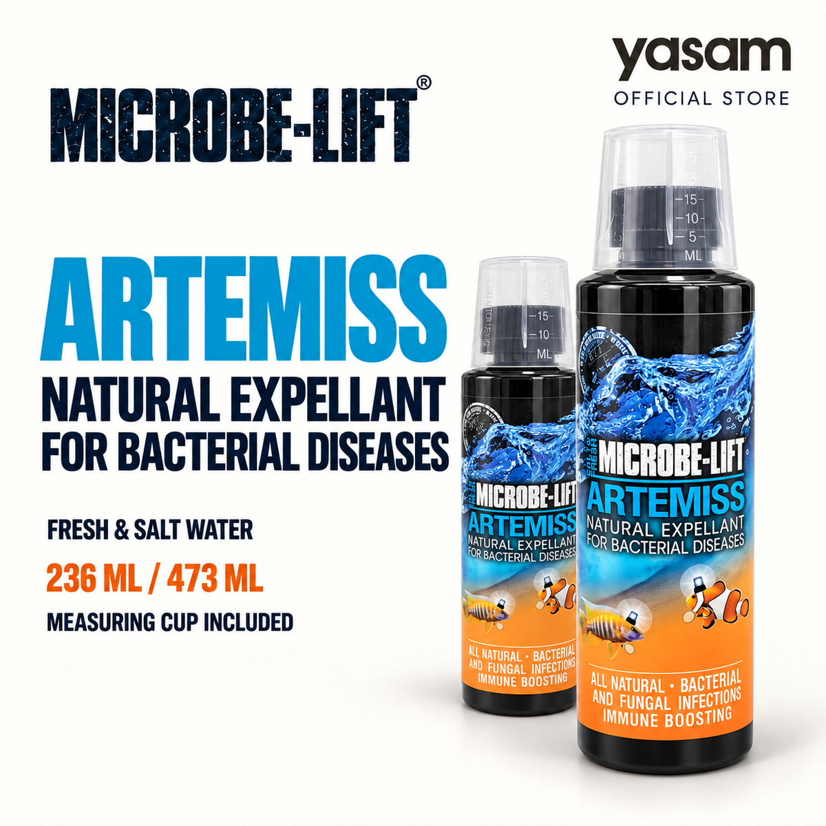 MICROBE-LIFT Artemiss Natural Expellant for Bacterial Diseases, Fresh and Salt Water 236ml/473ml