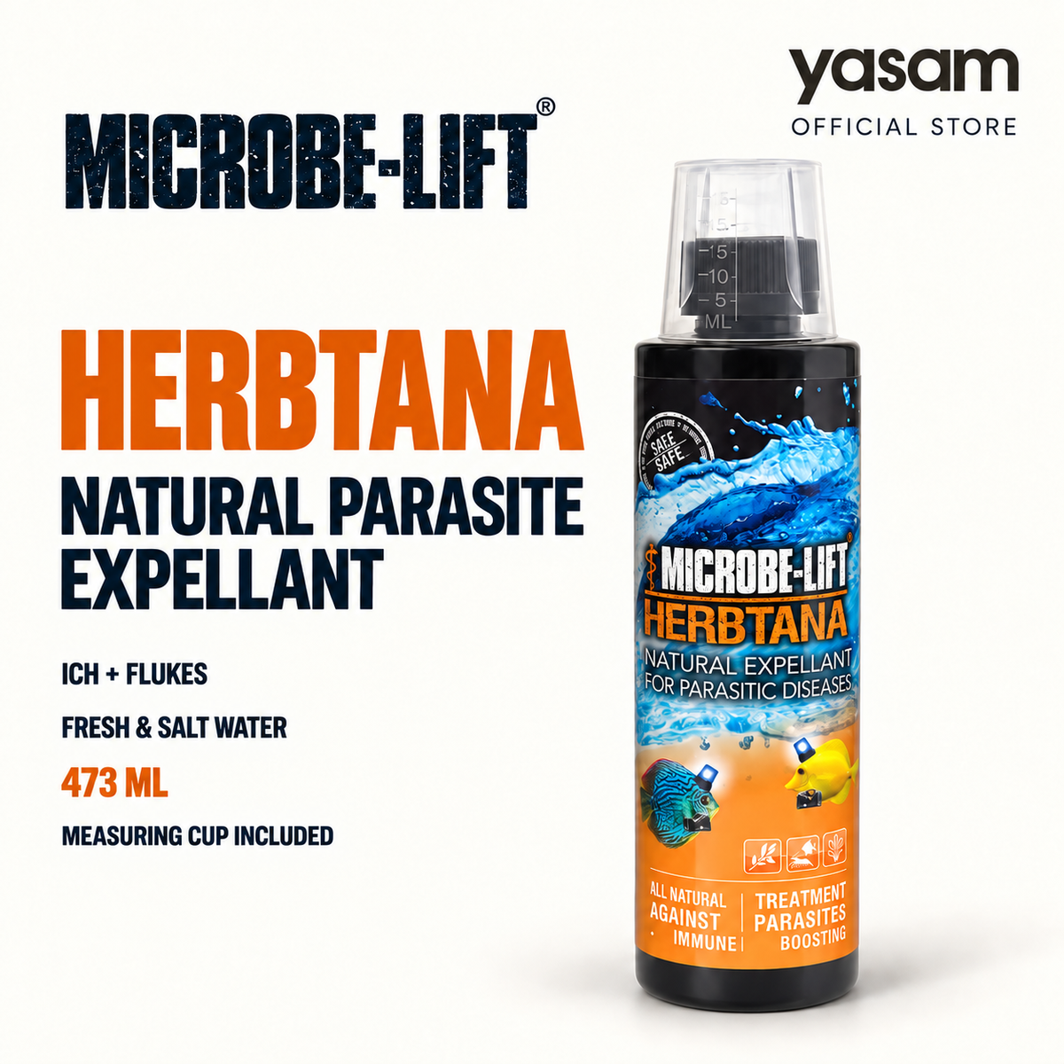 MICROBE-LIFT Herbtana Natural Expellant for Parasite, Ich, Flukes, Fresh and Salt Water 473ML(16oz)