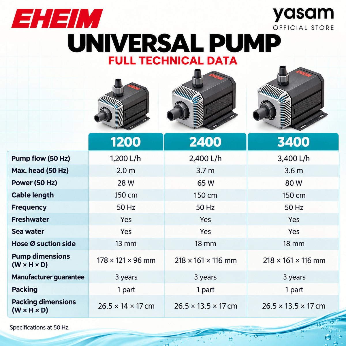 EHEIM Universal Pump Aquarium Submersible External Fresh Marine 1200 2400 3400