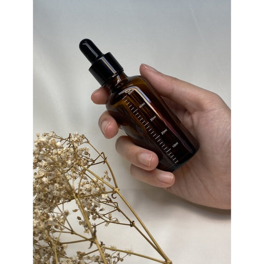 YASAM - Glass dropper bottle with glass tip and soft squeezable rubber with Volume Indicator